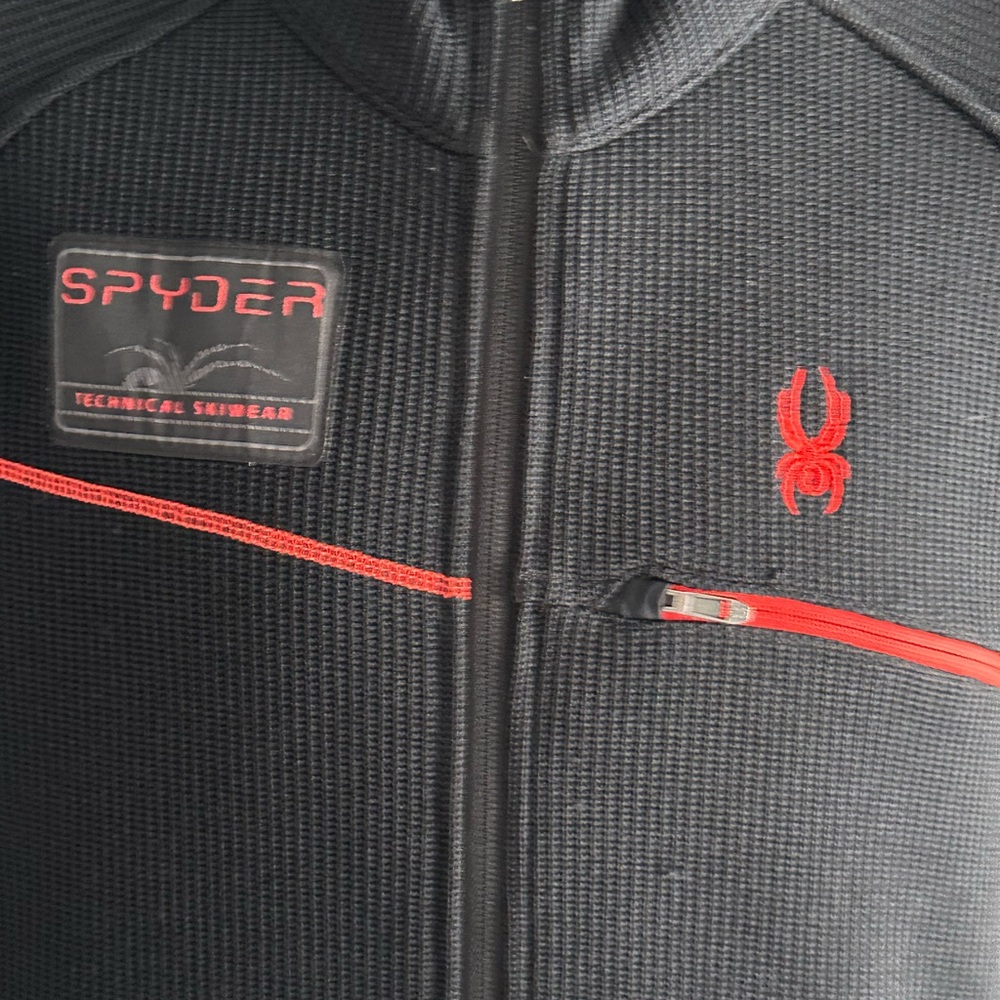 Spyder Black Jacket with Red Patch